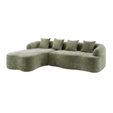 Minimalist Green L-Shape Sectional Sofa With Chaise - Omega Lifestyles