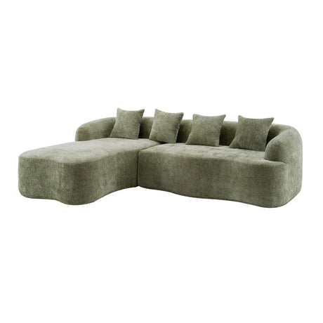 Minimalist Green L-Shape Sectional Sofa With Chaise - Omega Lifestyles