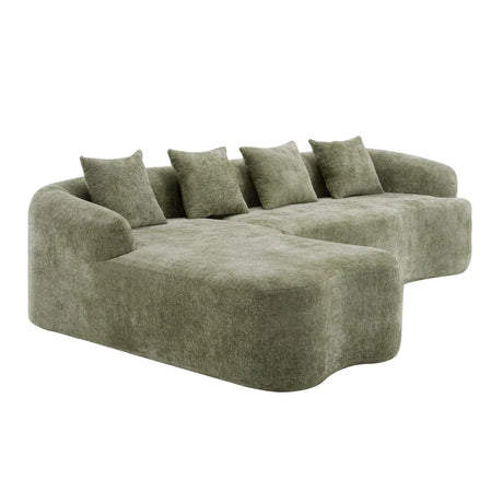 Minimalist Green L-Shape Sectional Sofa With Chaise - Omega Lifestyles