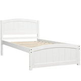 Minimalist Solid Wood Platform Bed With Headboard Footboard - Driftwood - Omega Lifestyles