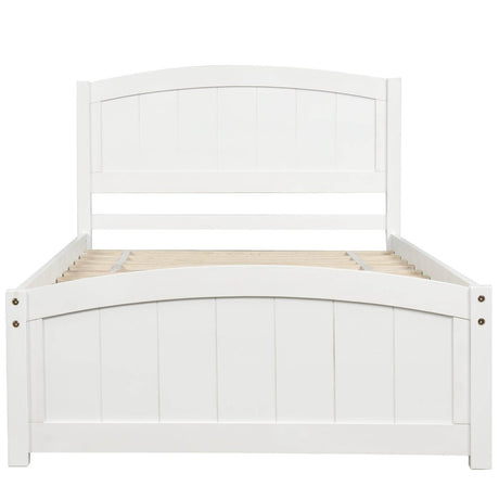 Minimalist Solid Wood Platform Bed With Headboard Footboard - Driftwood - Omega Lifestyles