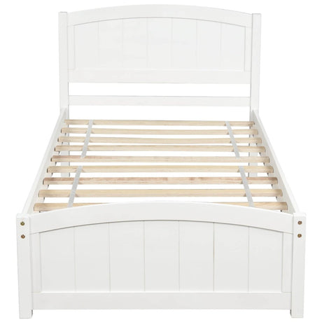 Minimalist Solid Wood Platform Bed With Headboard Footboard - Driftwood - Omega Lifestyles