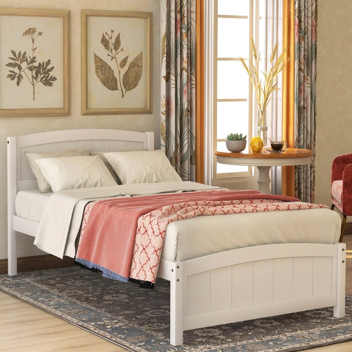 Minimalist Solid Wood Platform Bed With Headboard Footboard - Driftwood - Omega Lifestyles