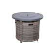 Mixed Gray Rustproof Aluminum Outdoor Fire Pit Table With Lid - Driftwood - Omega Lifestyles