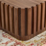 Modern 36-Inch Square Walnut Wood Veneer Coffee Table - Omega Lifestyles