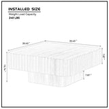 Modern 36-Inch Square Walnut Wood Veneer Coffee Table - Omega Lifestyles