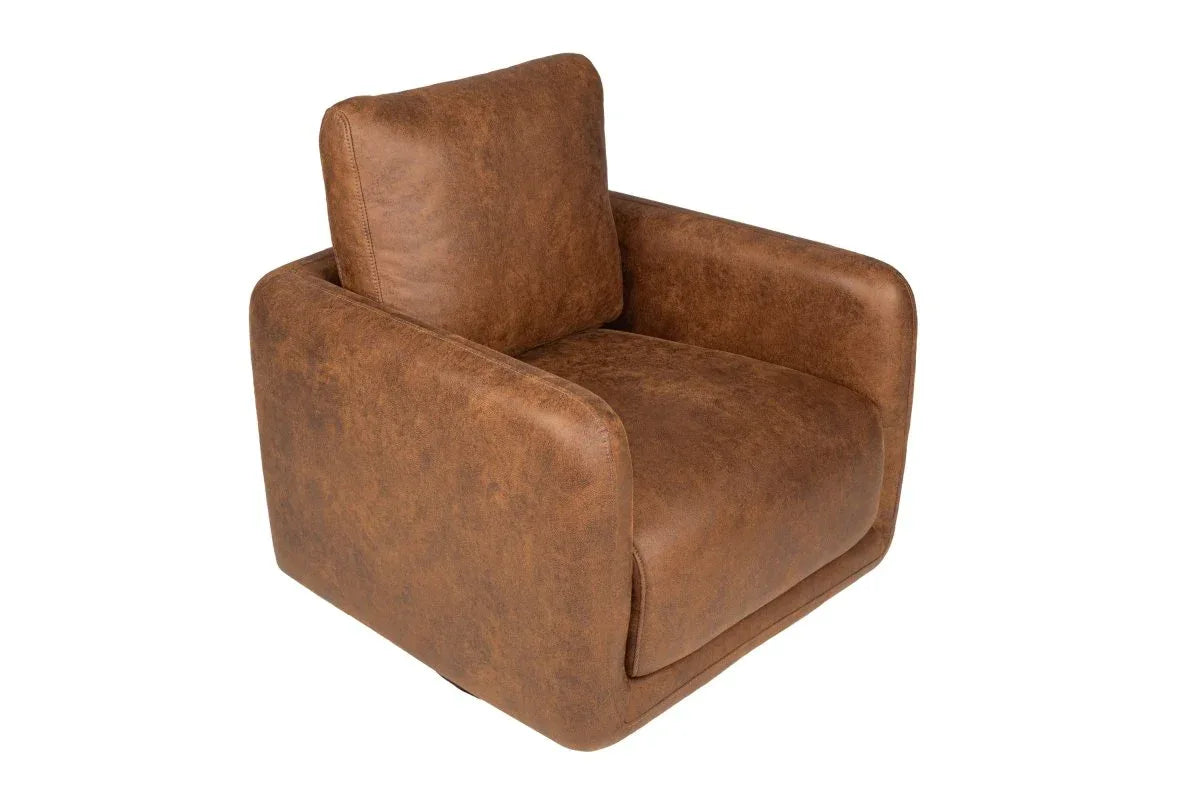 Modern 360-Degree Swivel Faux Leather Comfort Chair - Omega Lifestyles