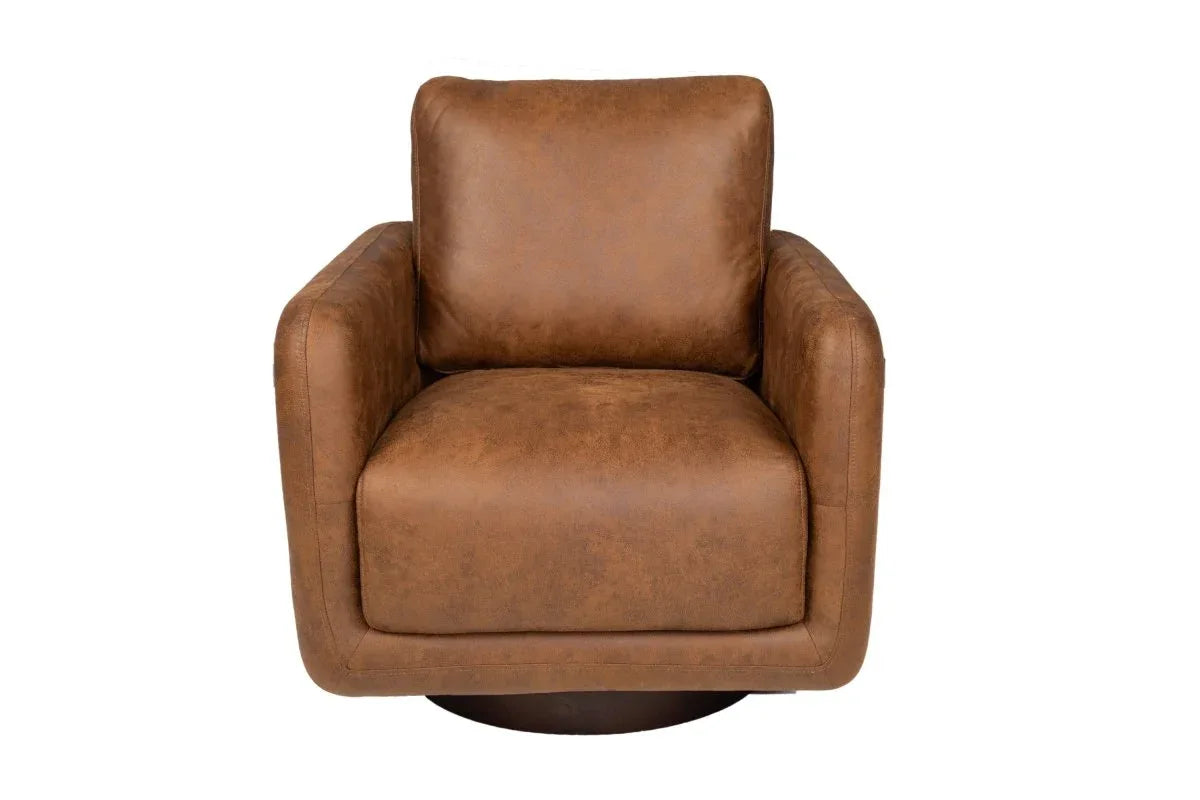 Modern 360-Degree Swivel Faux Leather Comfort Chair - Omega Lifestyles