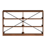 Modern 6-Drawer Fabric Dresser With Walnut Finish - Omega Lifestyles