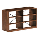 Modern 6-Drawer Fabric Dresser With Walnut Finish - Omega Lifestyles