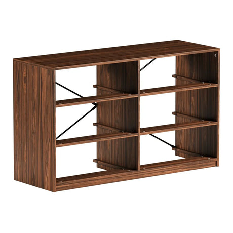 Modern 6-Drawer Fabric Dresser With Walnut Finish - Omega Lifestyles