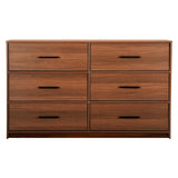 Modern 6-Drawer Fabric Dresser With Walnut Finish - Omega Lifestyles