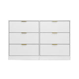 Modern 6-Drawer White Particle Board Dresser - Sleep Galleria