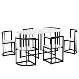 Modern 7-Piece Dining Table Set With Six Chairs - Omega Lifestyles