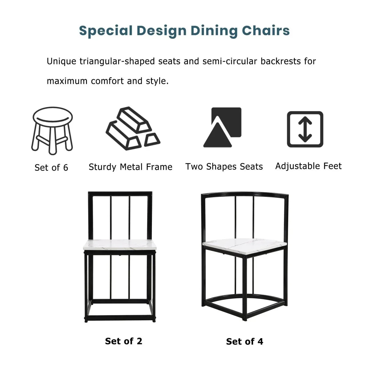 Modern 7-Piece Dining Table Set With Six Chairs - Omega Lifestyles