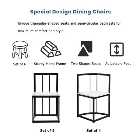 Modern 7-Piece Dining Table Set With Six Chairs - Omega Lifestyles
