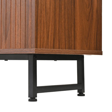 Modern Art Wave Relief MDF Sideboard With Iron Legs - Omega Lifestyles