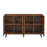 Modern Art Wave Relief MDF Sideboard With Iron Legs - Omega Lifestyles