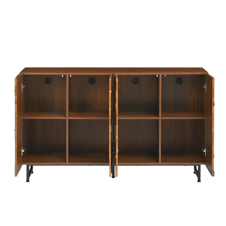 Modern Art Wave Relief MDF Sideboard With Iron Legs - Omega Lifestyles