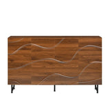 Modern Art Wave Relief MDF Sideboard With Iron Legs - Omega Lifestyles