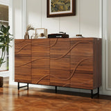 Modern Art Wave Relief MDF Sideboard With Iron Legs - Omega Lifestyles