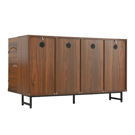 Modern Art Wave Relief MDF Sideboard With Iron Legs - Omega Lifestyles