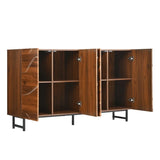 Modern Art Wave Relief MDF Sideboard With Iron Legs - Omega Lifestyles