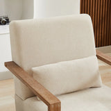 Modern Beige Linen Blend Swivel Accent Chair With Armrests - Omega Lifestyles