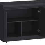 Modern Black Particle Board Storage Sideboard Buffet Cabinet - Omega Lifestyles