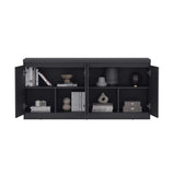 Modern Black Particle Board Storage Sideboard Buffet Cabinet - Omega Lifestyles