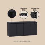 Modern Black Particle Board Storage Sideboard Buffet Cabinet - Omega Lifestyles