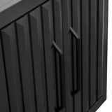Modern Black Wood Four Door Storage Cabinet Console - Omega Lifestyles