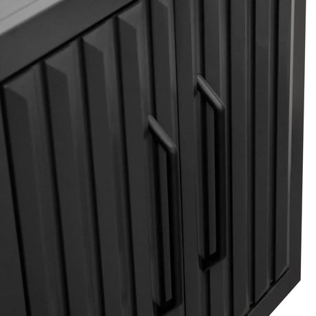 Modern Black Wood Four Door Storage Cabinet Console - Omega Lifestyles