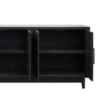 Modern Black Wood Four Door Storage Cabinet Console - Omega Lifestyles