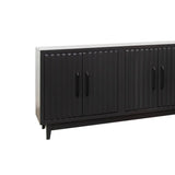 Modern Black Wood Four Door Storage Cabinet Console - Omega Lifestyles