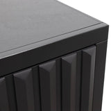Modern Black Wood Four Door Storage Cabinet Console - Omega Lifestyles