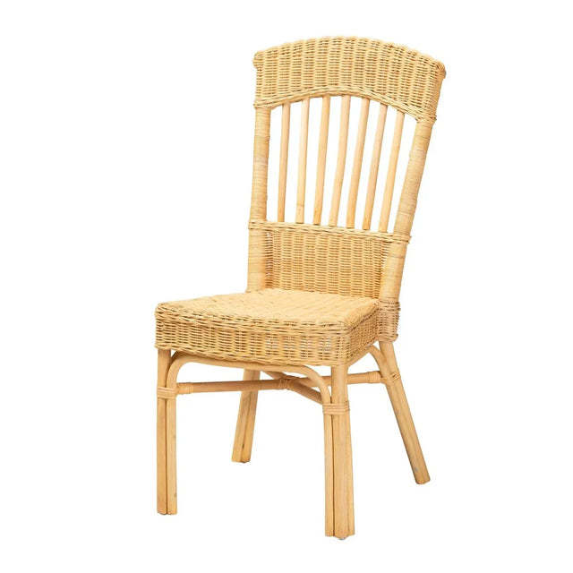 Modern Bohemian Natural Rattan Dining Chair - Omega Lifestyles