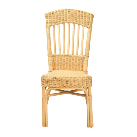 Modern Bohemian Natural Rattan Dining Chair - Omega Lifestyles
