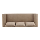 Modern Camel Velvet 3-Seater Upholstered Fabric Sofa - Omega Lifestyles