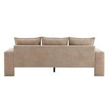 Modern Camel Velvet 3-Seater Upholstered Fabric Sofa - Omega Lifestyles