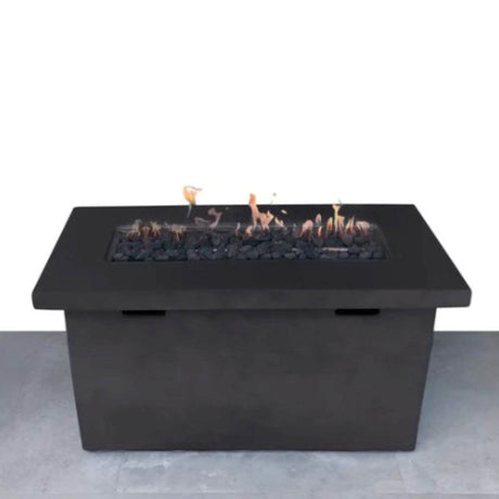 Modern Charcoal Concrete Propane Outdoor Fire Pit Table - Driftwood - Omega Lifestyles