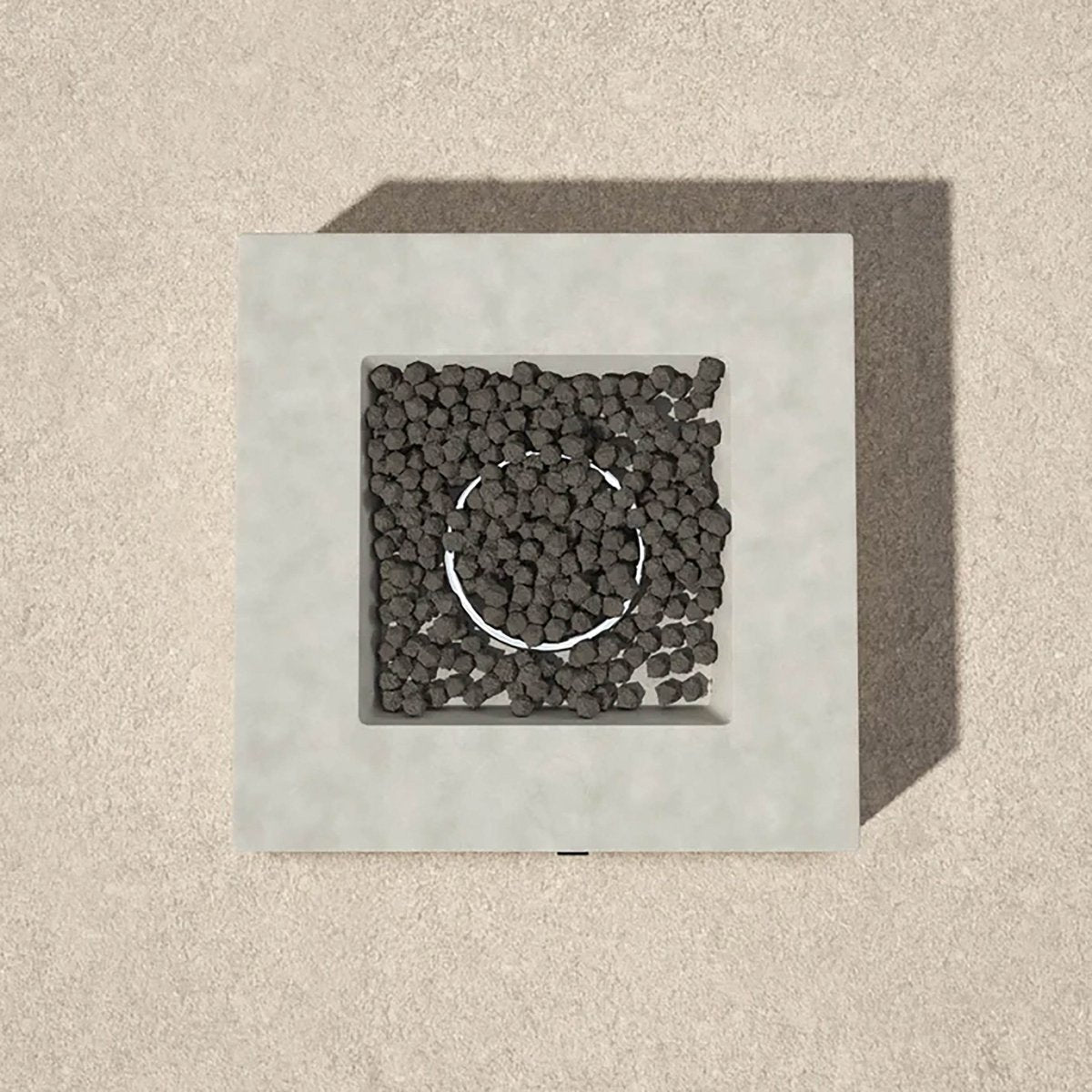 Modern Concrete Outdoor Fire Pit Table With Adjustable Flame - Driftwood - Omega Lifestyles