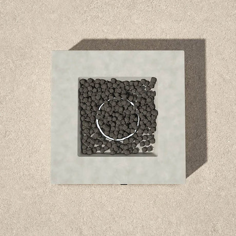 Modern Concrete Outdoor Fire Pit Table With Adjustable Flame - Driftwood - Omega Lifestyles