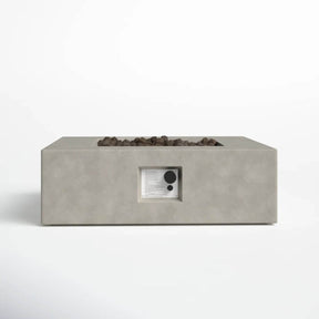 Modern Concrete Outdoor Fire Pit Table With Adjustable Flame - Omega Lifestyles