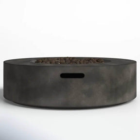 Modern Concrete Outdoor Fire Pit Table With Stainless Steel Burner - Omega Lifestyles