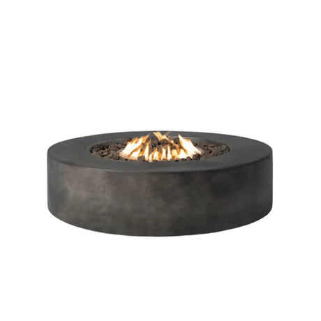 Modern Concrete Outdoor Fire Pit Table With Stainless Steel Burner - Driftwood - Omega Lifestyles