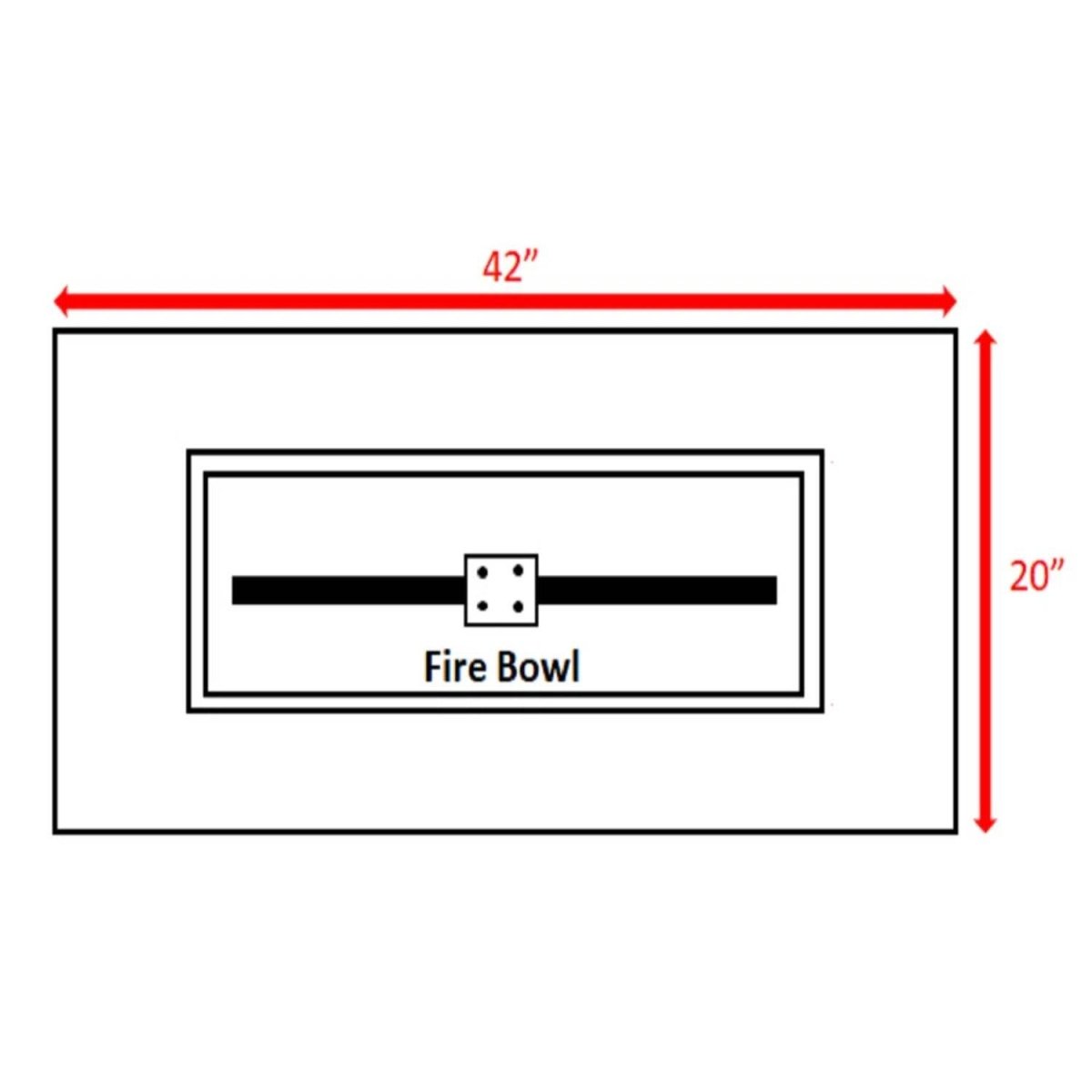 Modern Concrete Propane Gas Outdoor Fire Pit Table 20x42 Inch - Driftwood - Omega Lifestyles