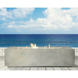 Modern Concrete Propane Gas Outdoor Fire Pit Table 20x42 Inch - Driftwood - Omega Lifestyles