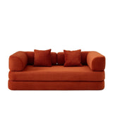 Modern Convertible Corduroy Floor Couch Sofa Bed - Driftwood - Omega Lifestyles