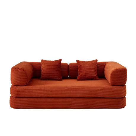 Modern Convertible Corduroy Floor Couch Sofa Bed - Driftwood - Omega Lifestyles